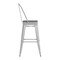 Emma and Oliver Kam Metal Indoor-Outdoor Stool with Removable Back and All-Weather Polystyrene Seat